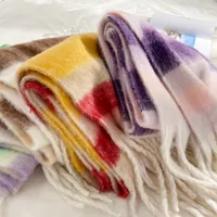 Brown Striped Scarf Women's Autumn And Winter Korean-style Trendy   Winter Warm Imitation Cashmere Windproof Scarf For Students main image 3