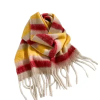 Brown Striped Scarf Women's Autumn And Winter Korean-style Trendy   Winter Warm Imitation Cashmere Windproof Scarf For Students main image 4