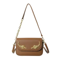 Women's Pu Leather Solid Color Elegant Classic Style Square Magnetic Buckle Shoulder Bag Underarm Bag sku image 4
