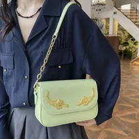 Women's Pu Leather Solid Color Elegant Classic Style Square Magnetic Buckle Shoulder Bag Underarm Bag main image 5