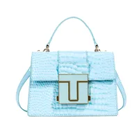 Women's Pu Leather Solid Color Elegant Classic Style Square Lock Clasp Handbag Crossbody Bag sku image 4