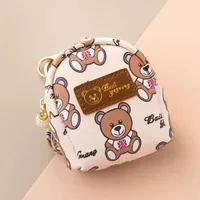 Unisex Letter Little Bear Pu Leather Alloy Zipper Coin Purses sku image 5