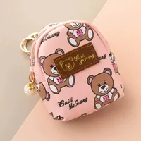 Unisex Letter Little Bear Pu Leather Alloy Zipper Coin Purses sku image 2