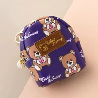 Unisex Letter Little Bear Pu Leather Alloy Zipper Coin Purses sku image 7