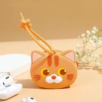 Women's Cat Silica Gel Zipper Kids Wallets sku image 2