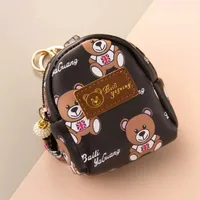 Unisex Letter Little Bear Pu Leather Alloy Zipper Coin Purses sku image 3