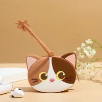 Women's Cat Silica Gel Zipper Kids Wallets sku image 4