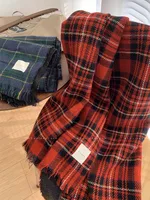 Christmas Scarf Women's Winter Korean-style High-grade  Red Plaid Scarf Student Couple Thickened Warm Shawl main image 3