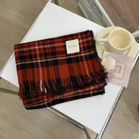 Christmas Scarf Women's Winter Korean-style High-grade  Red Plaid Scarf Student Couple Thickened Warm Shawl main image 4
