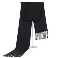 Autumn And Winter  Designed New Low Price Simple Color Men's Scarf Cashmere Tassel Scarf Gift sku image 1