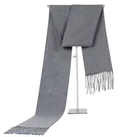 Autumn And Winter  Designed New Low Price Simple Color Men's Scarf Cashmere Tassel Scarf Gift sku image 2