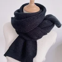 Korean-style  New Scarf Women's Winter  Soft Warm Knitted Thickened Instagram Style Fashionable Scarf For Students sku image 1
