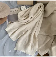 Korean-style  New Scarf Women's Winter  Soft Warm Knitted Thickened Instagram Style Fashionable Scarf For Students sku image 2