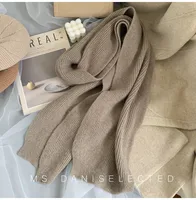 Korean-style  New Scarf Women's Winter  Soft Warm Knitted Thickened Instagram Style Fashionable Scarf For Students sku image 7