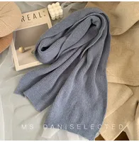 Korean-style  New Scarf Women's Winter  Soft Warm Knitted Thickened Instagram Style Fashionable Scarf For Students sku image 4
