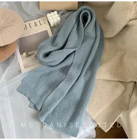 Korean-style  New Scarf Women's Winter  Soft Warm Knitted Thickened Instagram Style Fashionable Scarf For Students sku image 6