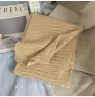 Korean-style  New Scarf Women's Winter  Soft Warm Knitted Thickened Instagram Style Fashionable Scarf For Students sku image 9