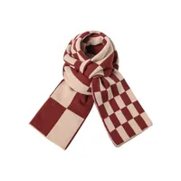 Scarf Women's Autumn And Winter Student's New Korean-style -style High-face Value Cute  Chessboard Warm Knitted Scarf main image 5