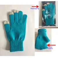 Autumn And Winter Plush Thick Touch Screen And Thin Acrylic Warm Cold-proof Knitted Wool Touch Screen Gloves Wholesale main image 2