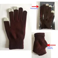 Autumn And Winter Plush Thick Touch Screen And Thin Acrylic Warm Cold-proof Knitted Wool Touch Screen Gloves Wholesale main image 3