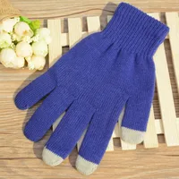 Autumn And Winter Plush Thick Touch Screen And Thin Acrylic Warm Cold-proof Knitted Wool Touch Screen Gloves Wholesale main image 4