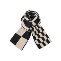 Scarf Women's Autumn And Winter Student's New Korean-style -style High-face Value Cute  Chessboard Warm Knitted Scarf sku image 5