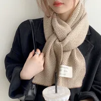 Korean Style Simple  Wool Scarf Women's Autumn And Winter Fashion New Japanese Style  Student Knitted Scarf Couple main image 1