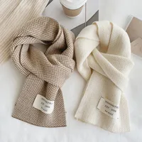 Korean Style Simple  Wool Scarf Women's Autumn And Winter Fashion New Japanese Style  Student Knitted Scarf Couple main image 3