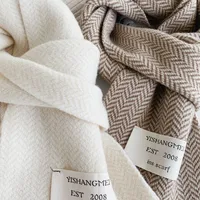 Korean Style Simple  Wool Scarf Women's Autumn And Winter Fashion New Japanese Style  Student Knitted Scarf Couple main image 4