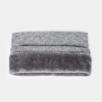 Autumn And Winter New Spot Knitted Scarf Men And Women Plus Velvet Warm Pullover Scarf Vertical Stripe Solid Color Knitted Collar main image 2