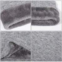 Autumn And Winter New Spot Knitted Scarf Men And Women Plus Velvet Warm Pullover Scarf Vertical Stripe Solid Color Knitted Collar main image 4