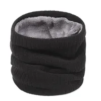 Autumn And Winter New Spot Knitted Scarf Men And Women Plus Velvet Warm Pullover Scarf Vertical Stripe Solid Color Knitted Collar sku image 8