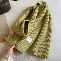 Solid Color Knitted Scarf Women's Autumn And Winter Korean Style Student Wool  Warm Thickened Scarf Couple Trendy Men Couple sku image 14