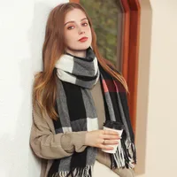 Deqing Siyue  Scarf New Autumn And Winter Thickened Warm Cashmere Scarf Plaid Printed Autumn And Winter Scarf For Women main image 2