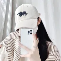 New Hat Women's Korean-style Fashionable Solid Color Embroidered Japanese Baseball Cap Women's Versatile Student Simple Sun Protection Peaked Cap sku image 7