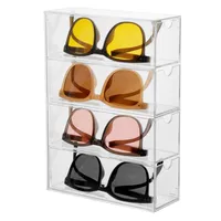 New Sunglasses Box Internet-famous Glasses Storage Box Acrylic Transparent 4-layer Display Rack Dust-proof Colored Contact Glasses main image 5