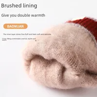 Direct  Knitted Gloves Women's Warm Winter Double Fleece Padded Wool Jacquard Student Touch Screen Gloves main image 3