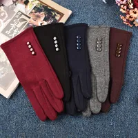 Beautiful Symbol   Classic Women's Non-inverted Velvet Four-button Velvet-lined Thickened Cycling Touch Screen Warm Gloves main image 2