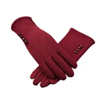 Beautiful Symbol   Classic Women's Non-inverted Velvet Four-button Velvet-lined Thickened Cycling Touch Screen Warm Gloves main image 5