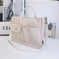 Japanese Style Original Design Commuter Thickened Corduroy Art College Student Handbag Computer Bag Shoulder Crossbody Bag main image 3
