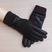 Direct Autumn And Winter Velvet Warm Touch Screen Gloves Women's Cotton Outdoor Cycling Leather V Velvet Fashion Korean Version main image 5