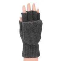 Flip Half Finger Gloves Embroidered Winter Cold-proof Warm Fleece-lined Thickened Warm Wool Knitted Jacquard Gloves For Couple main image 4