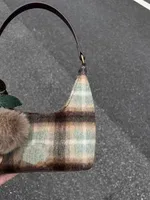 Wool Plaid Retro Niche Underarm Bag For Women  New Autumn And Winter Cherry High-grade Portable Shoulder Bag main image 3