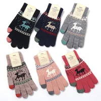 New Knitted Touch Screen Gloves Women's Korean Style Winter Stall Velvet Thickened Cold-proof Fawn Wool Warm Gloves main image 1