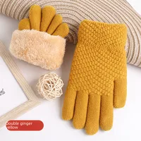 New Knitted Touch Screen Gloves Women's Korean Style Winter Stall Velvet Thickened Cold-proof Fawn Wool Warm Gloves main image 4