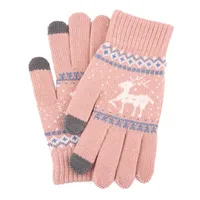 New Knitted Touch Screen Gloves Women's Korean Style Winter Stall Velvet Thickened Cold-proof Fawn Wool Warm Gloves sku image 4
