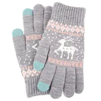 New Knitted Touch Screen Gloves Women's Korean Style Winter Stall Velvet Thickened Cold-proof Fawn Wool Warm Gloves sku image 1