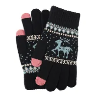 New Knitted Touch Screen Gloves Women's Korean Style Winter Stall Velvet Thickened Cold-proof Fawn Wool Warm Gloves sku image 6