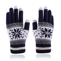 New Knitted Touch Screen Gloves Women's Korean Style Winter Stall Velvet Thickened Cold-proof Fawn Wool Warm Gloves sku image 10