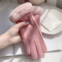 Gloves Women's Winter Velvet Thickened Warm  Cute Touch Screen De Velvet Fall/Winter Electric Car Cold-proof Riding Gloves main image 2